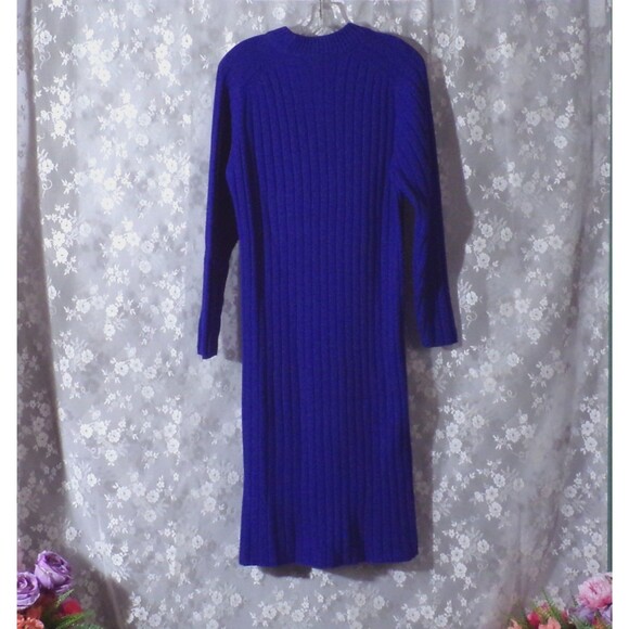 Vintage 90s Sweater Dress Size Large 1990s Retro Wool Blend Liz Claiborne Winter - Picture 2 of 4